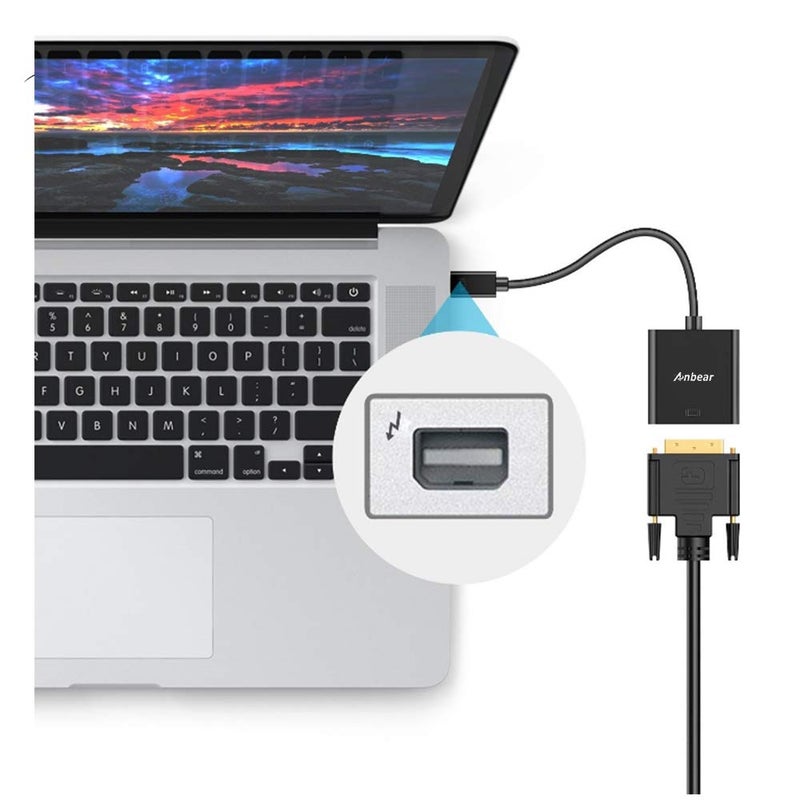 Anbear Mini DisplayPort to VGA Adapter, Mac to VGA Converter (Male to Female) HD 1080p Thunderbolt to VGA Compatible for iMac, Mac Books, Surface and Laptops with Mini Displayport - Image 4
